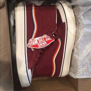 Women’s US size 8.5 Vans high tops rainbow